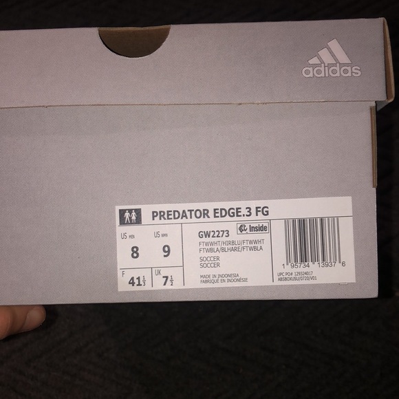 White and Blue Adidas Soccer Cleats - Picture 2 of 9